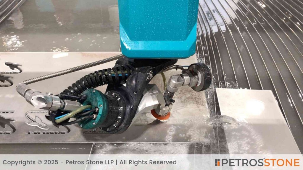 Waterjet Machine Cutting Porcelain