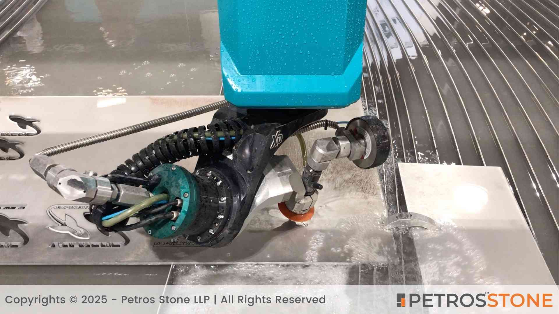 Waterjet Machine Cutting Porcelain