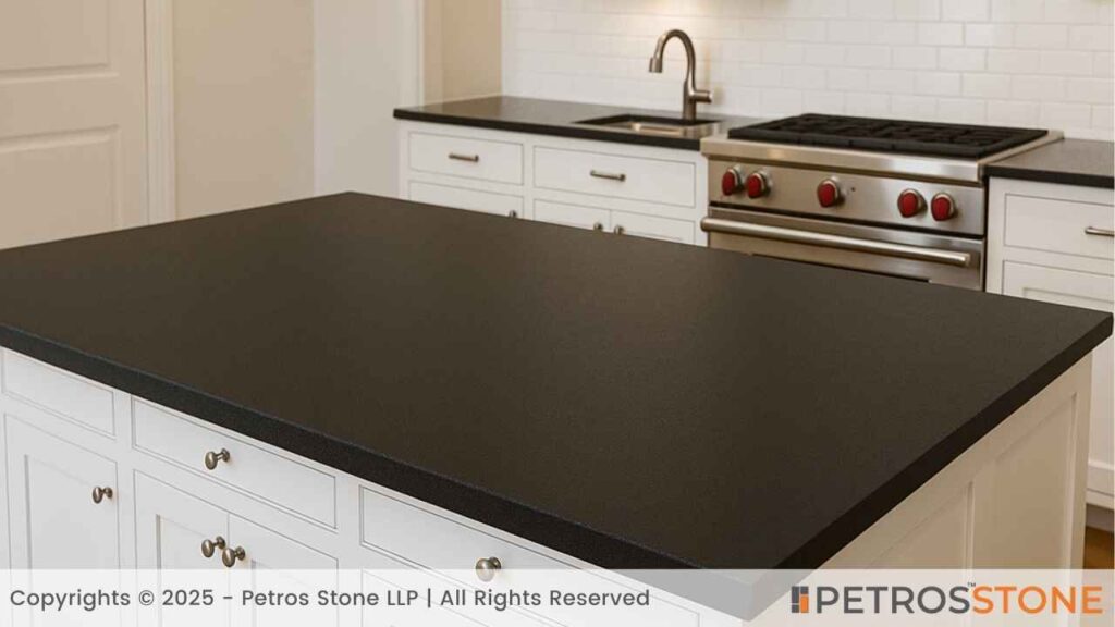 Absolute Black Leathered Countertop