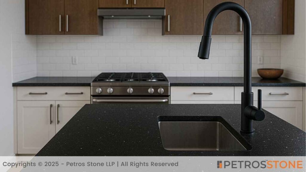 Black Pearl Leathered Countertops