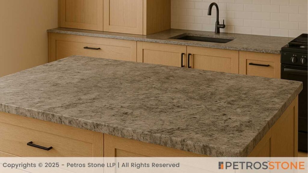 Colonial White Leathered Granite Countertop