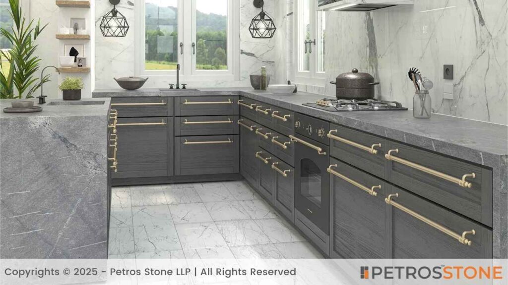 Galaxy Grey Honed Granite Countertop
