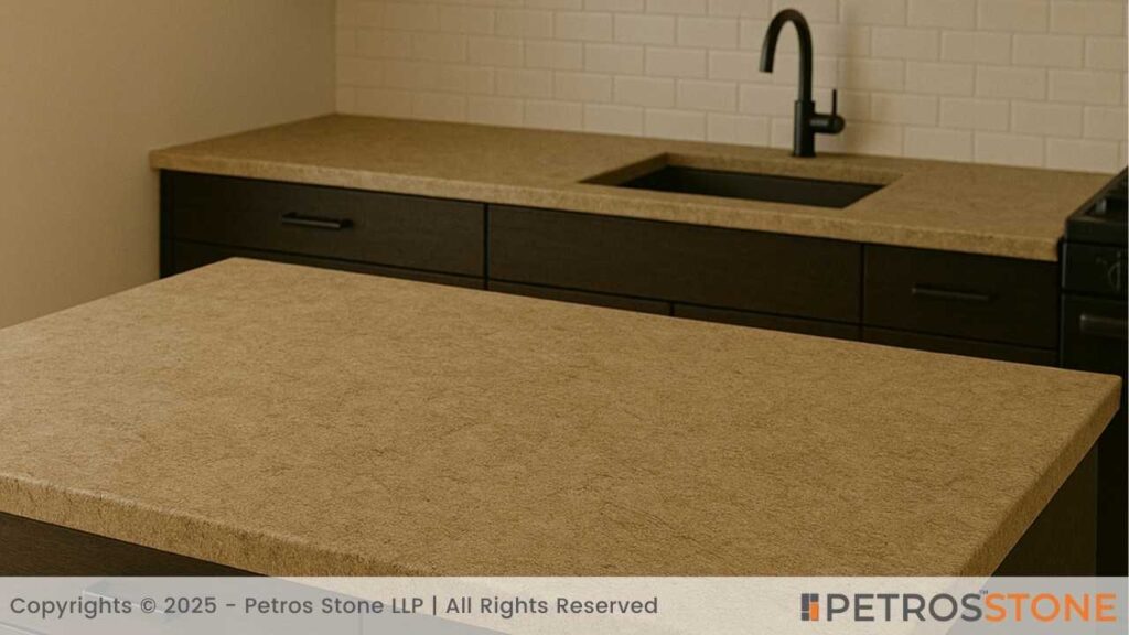 Giallo Ornamental Leathered Granite Countertop