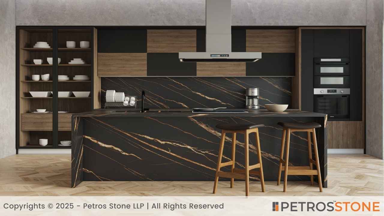Noir Desire Sintered Stone Countertop and Backsplash