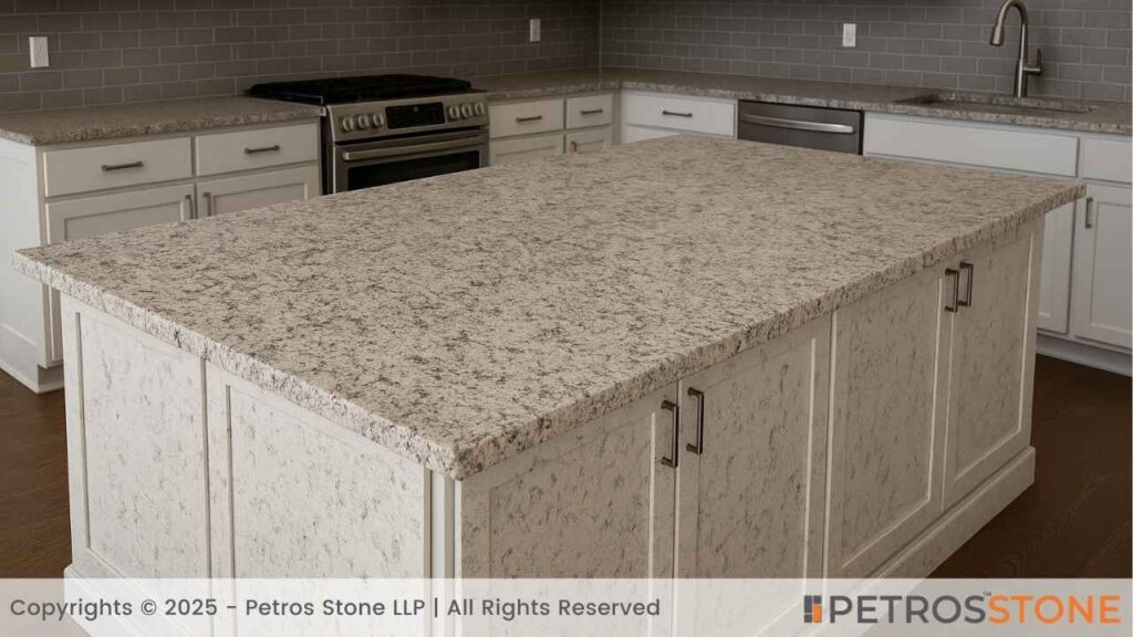 Pros and Cons of Leathered Countertops Alaska White