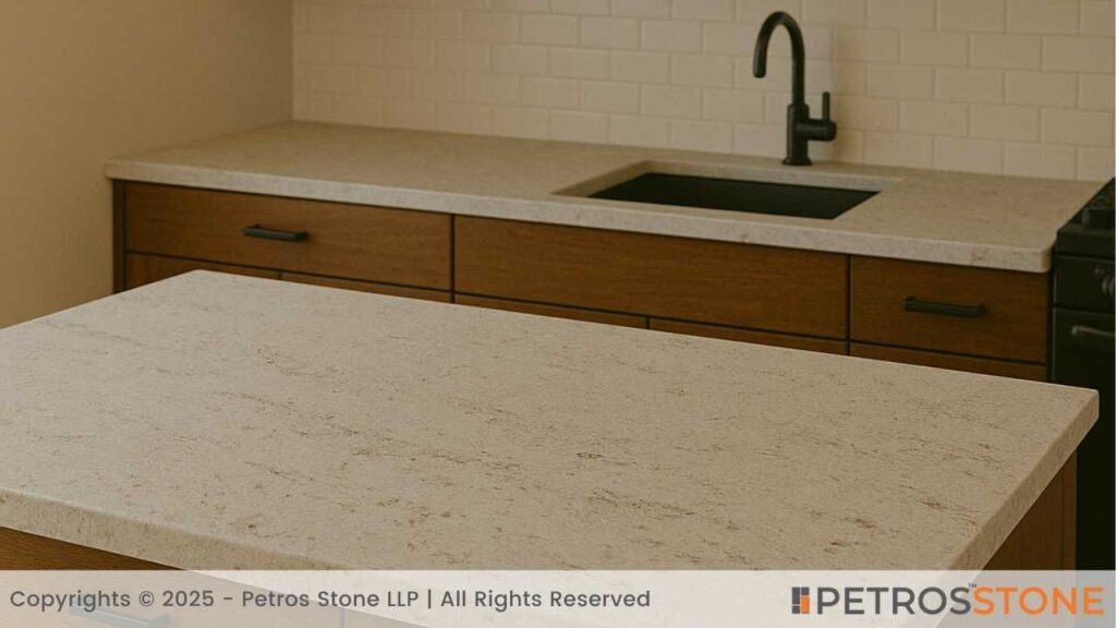 River White Leathered Granite Countertop