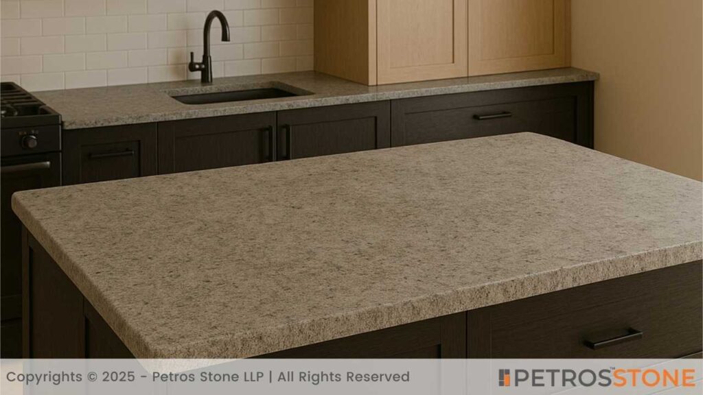 Silver Pearl Leathered Granite Countertop
