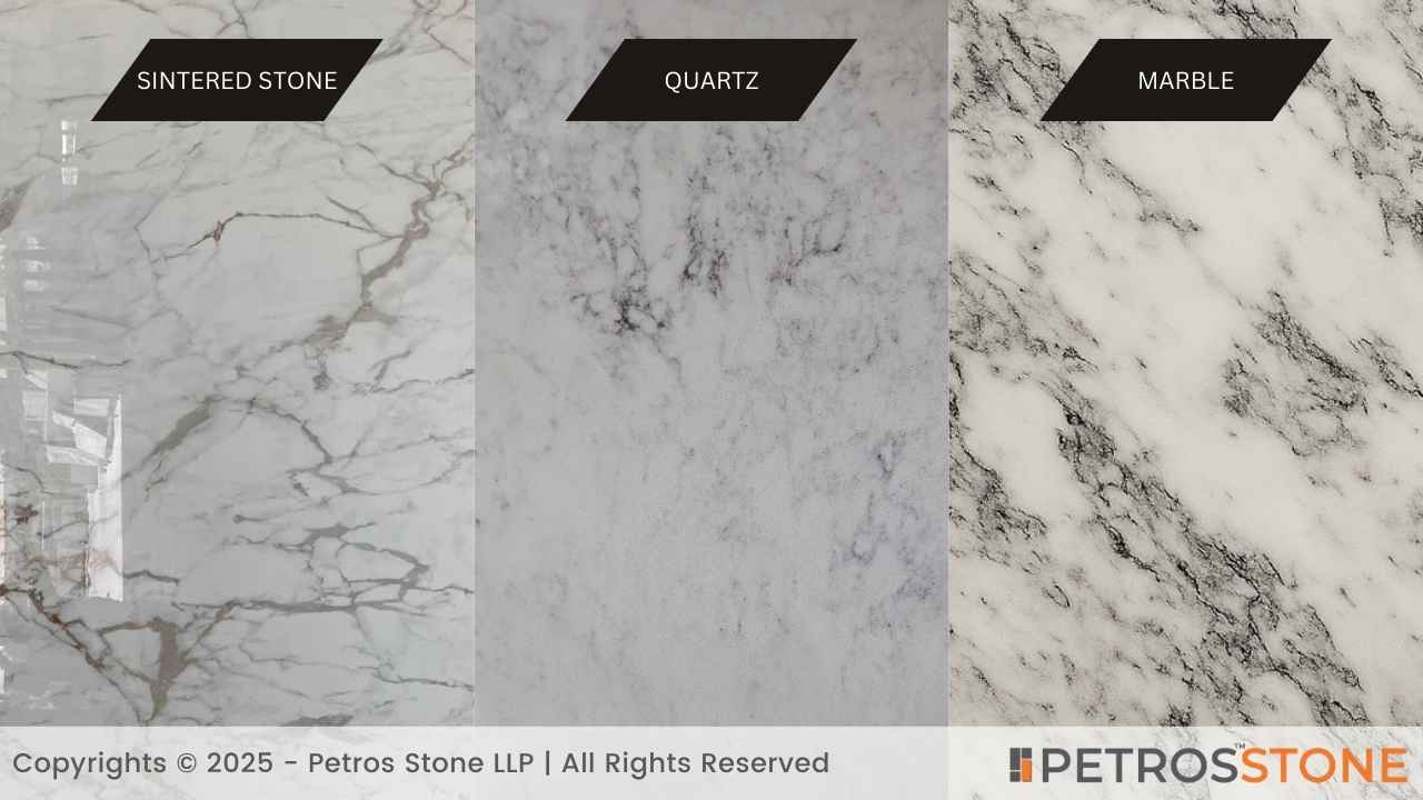 Sintered Stone vs Quartz vs Marble