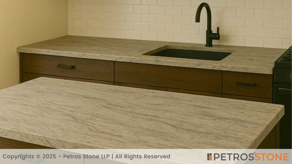 Thunder White Leathered Granite Countertop
