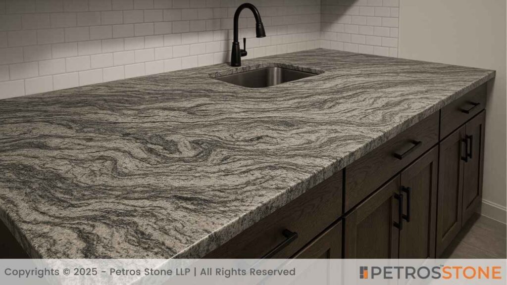 Viscon White Leathered Granite Countertop