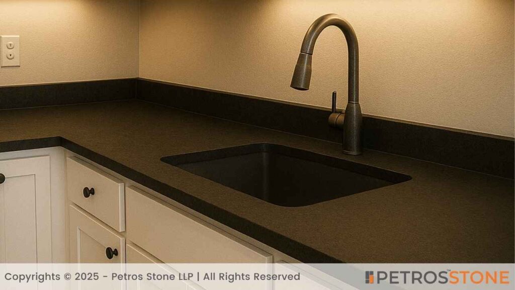 Black Pearl Granite Honed Finish Countertop