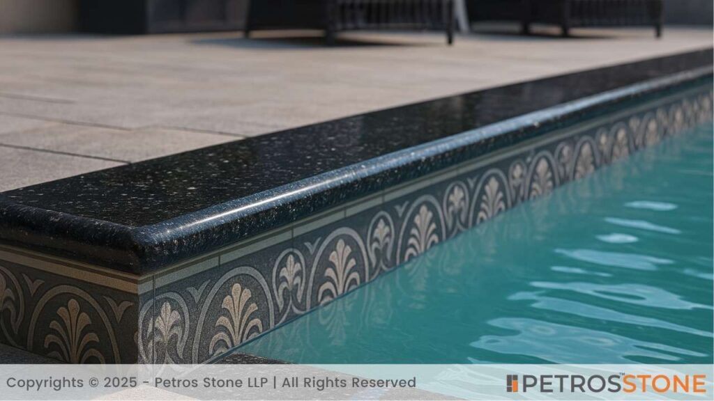 Black Pearl Granite Pool Polished Finish Coping
