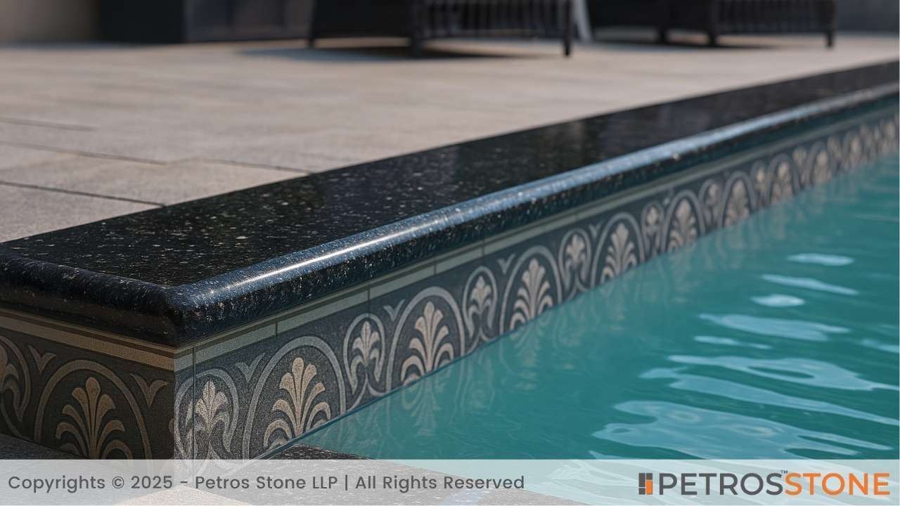 Black Pearl Granite Pool Polished Finish Coping