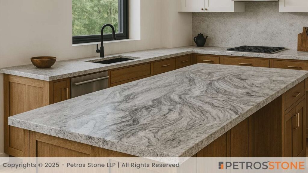 Viscount White Honed Granite Countertop