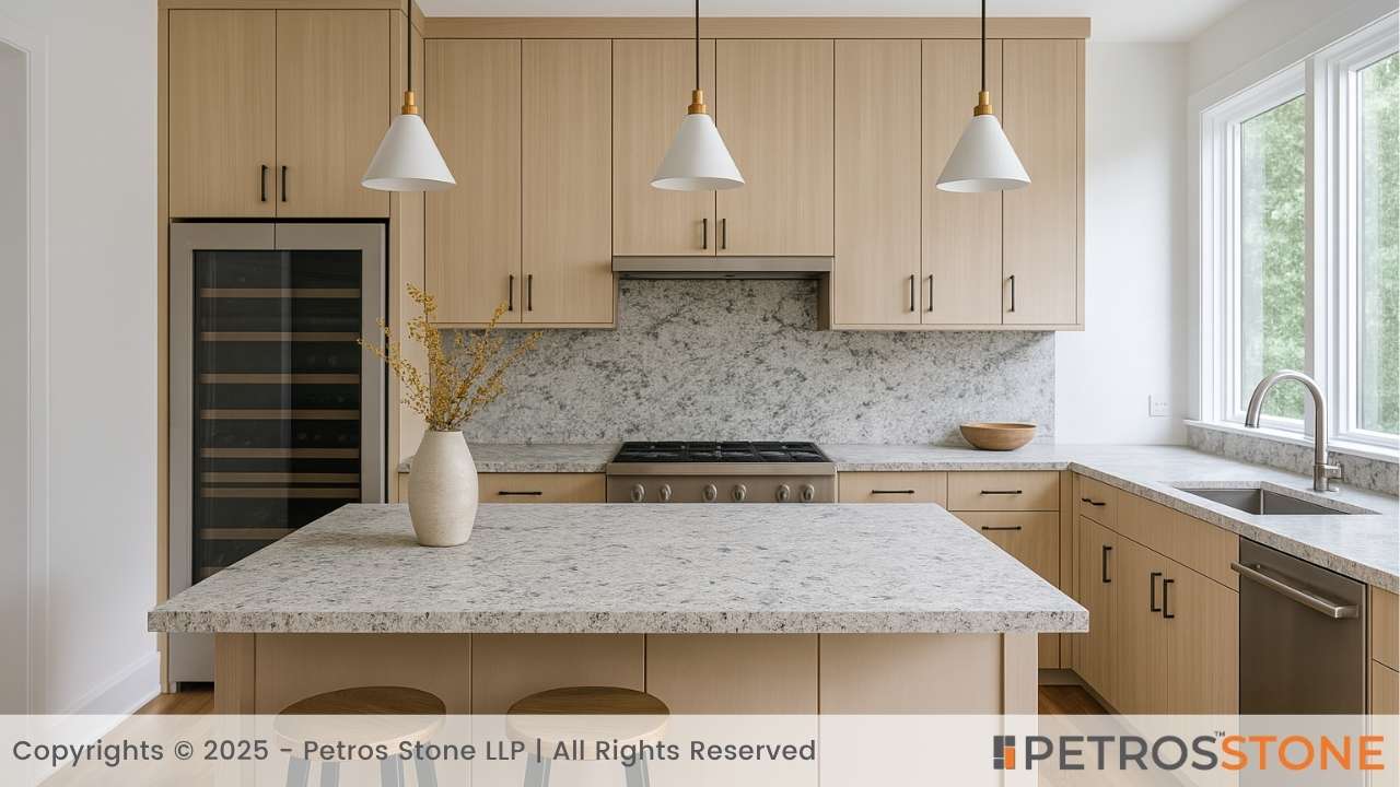 Kashmir White Granite Leathered Countertop