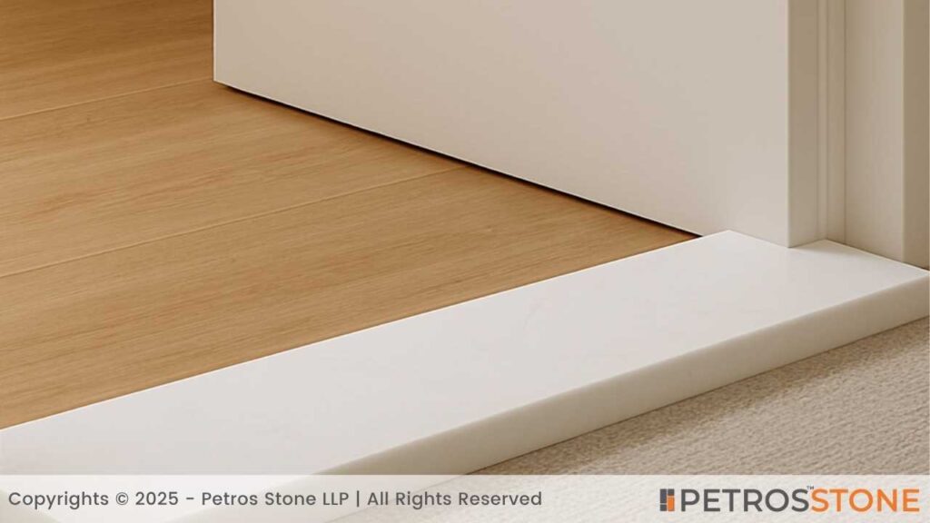 White Engineered Marble Threshold