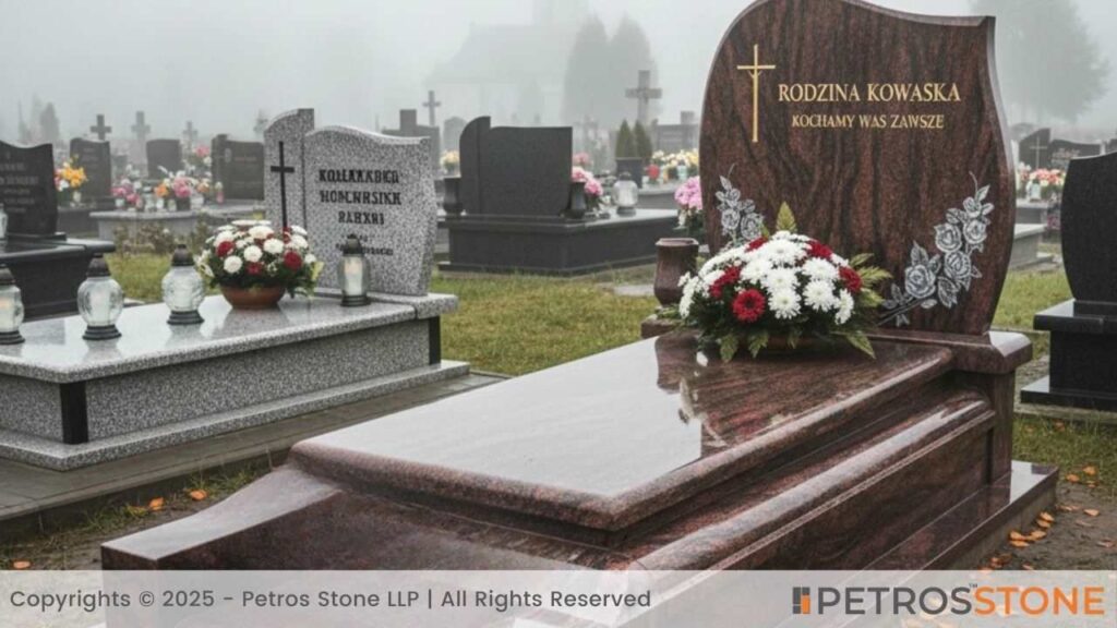 Aurora Red Granite Polish Monument