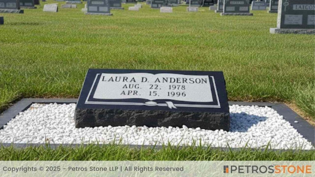 Beveled Flat Marker - Absolute Black Granite