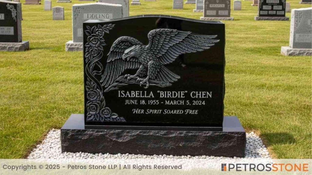 Custom Carved Monument - Absolute Black Granite