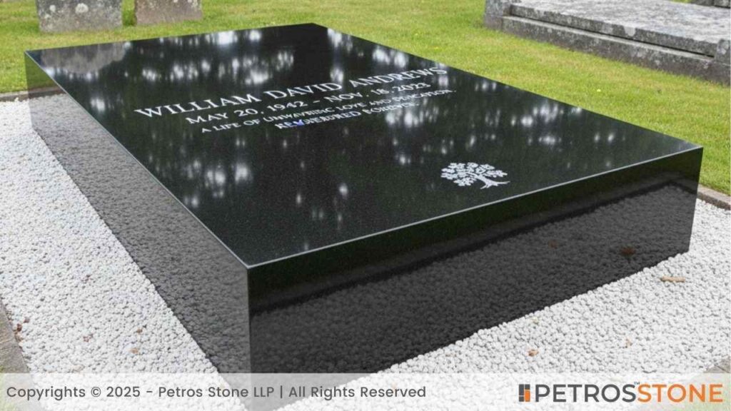 Ledger Grave Marker - Absolute Black Granite