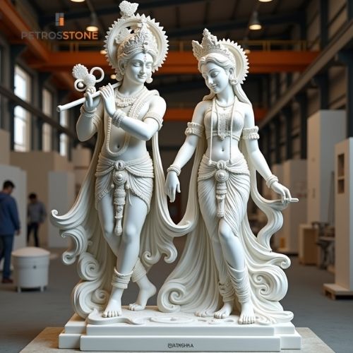 Radha Krishna Marble Statue