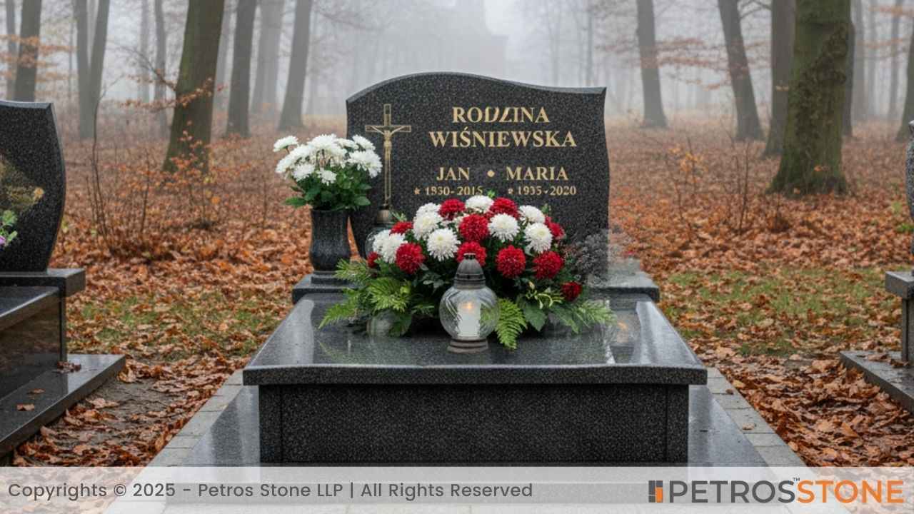 Steel Grey Granite Polish Monument