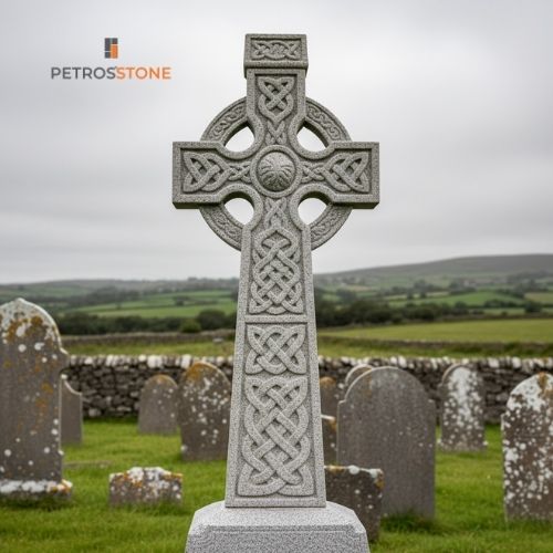 Carved Celtic Cross with Knot Motif