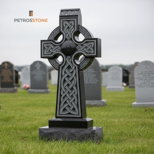 Celtic Cross Headstone with Border Design