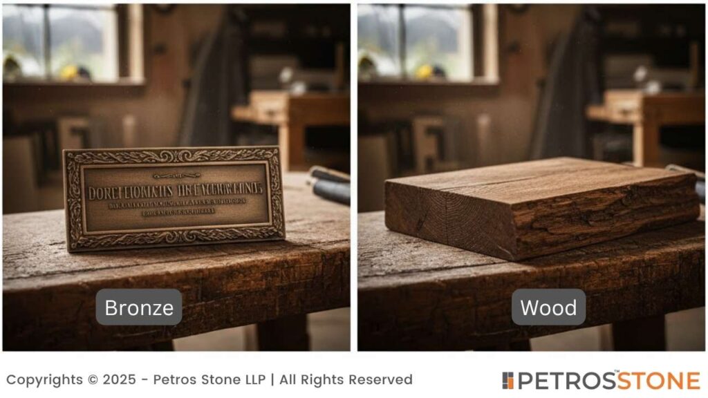 Headstone Material Bronze Wood