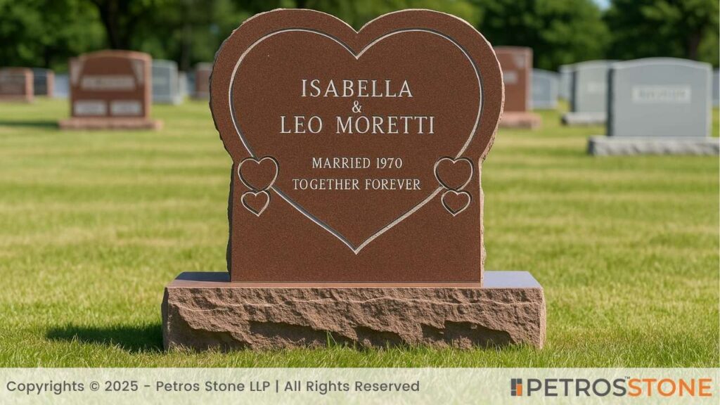 Heart-shaped Granite Headstone