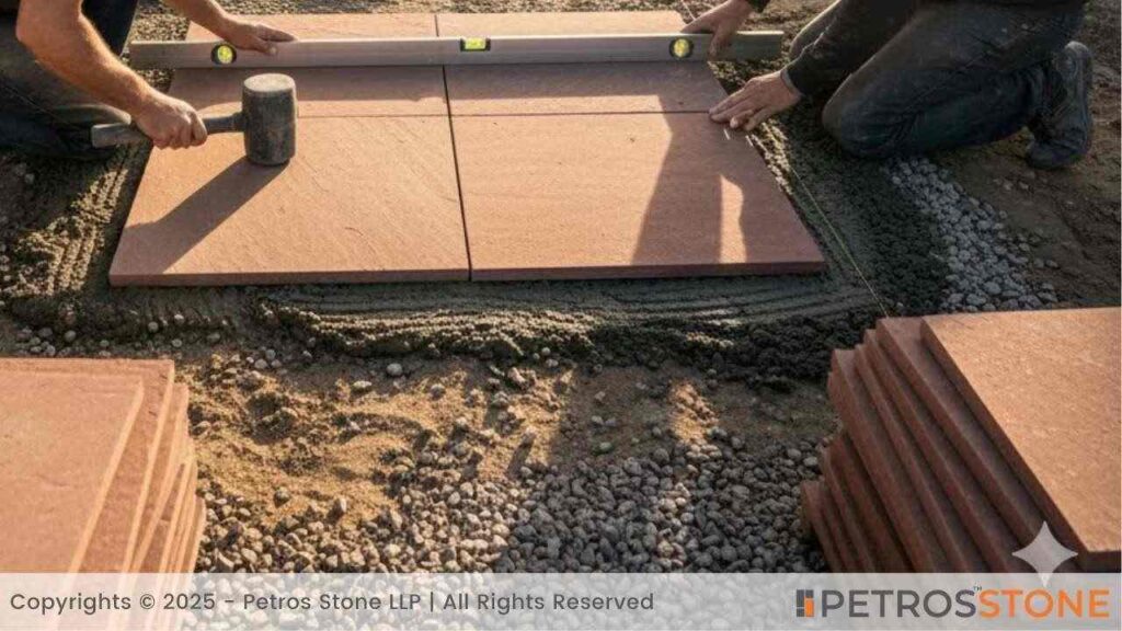 Indian Red Sandstone - Installation