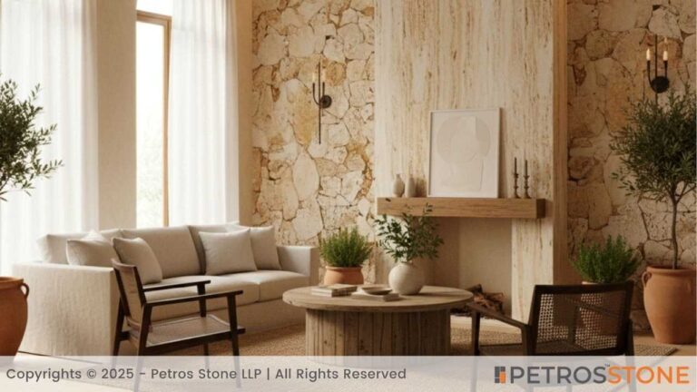 Travertino Cladding Interior Natural Stone Wall Cladding Price in India | Stone Siding
