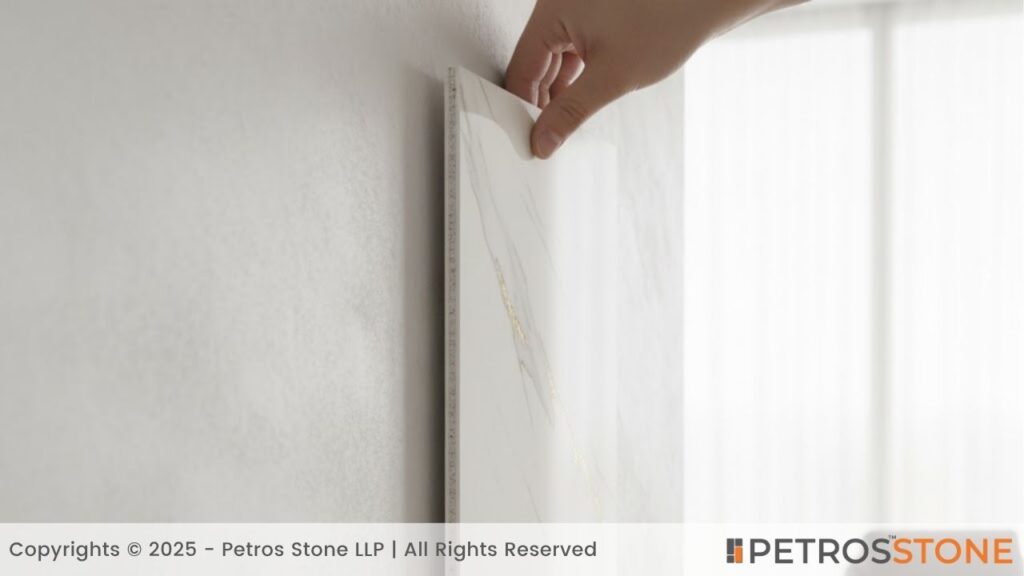 Vicostone UltraThin Quartz (5 mm thick, used for decorative applications like walls and furniture)