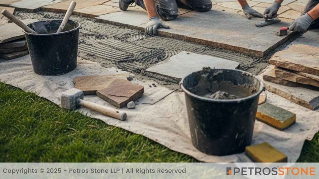 Wet-Laid Flagstone Installation