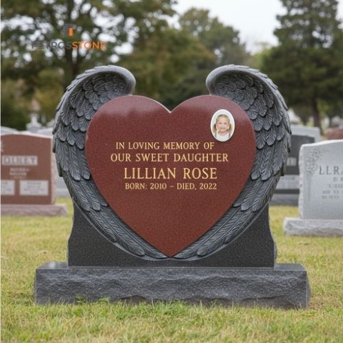 Angel Heart Headstone