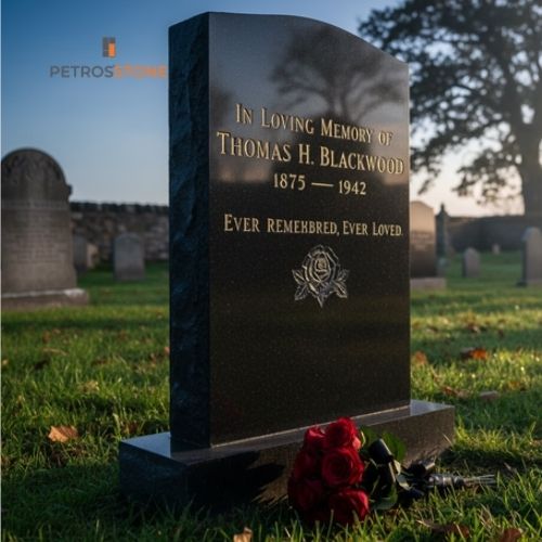 Black Headstone - Dignified and classic appearance