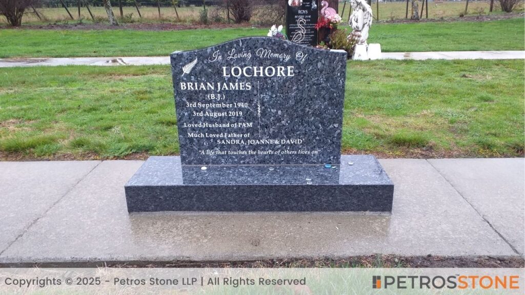Blue Pearl Granite Headstone (1)