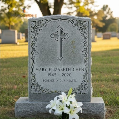 Christian Cross Design with Floral Borders