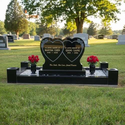 Double-Heart Companion Headstone