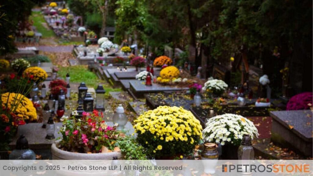 Headstones in a Cemetery