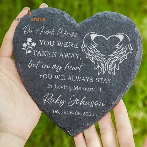 Heart-Shaped Granite Memorials Plaque