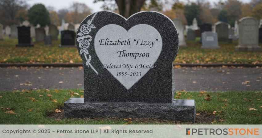 Heart-shaped Granite Headstone (1)