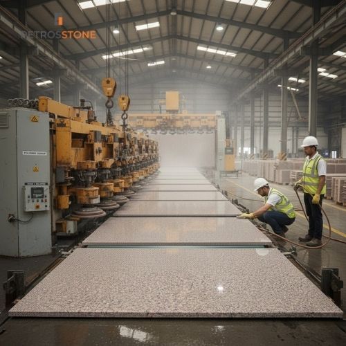 Polishing The surface is ground and polished to achieve the desired finish.
