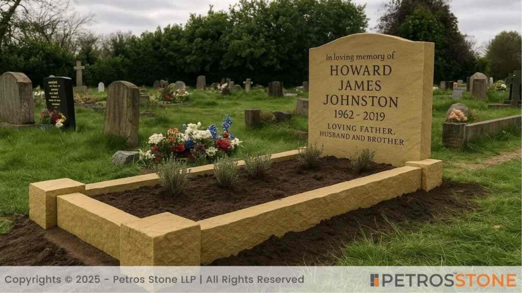 Rustic Sandstone Kerbed Grave Design