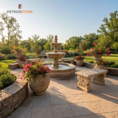 Fountain Bases, Garden Benches & Planters - Sandstones