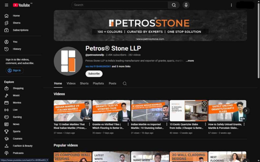 Petros Stone Videos on YouTube