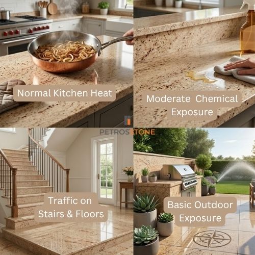 Durability and Resistance Properties - Ivory Brown Granite