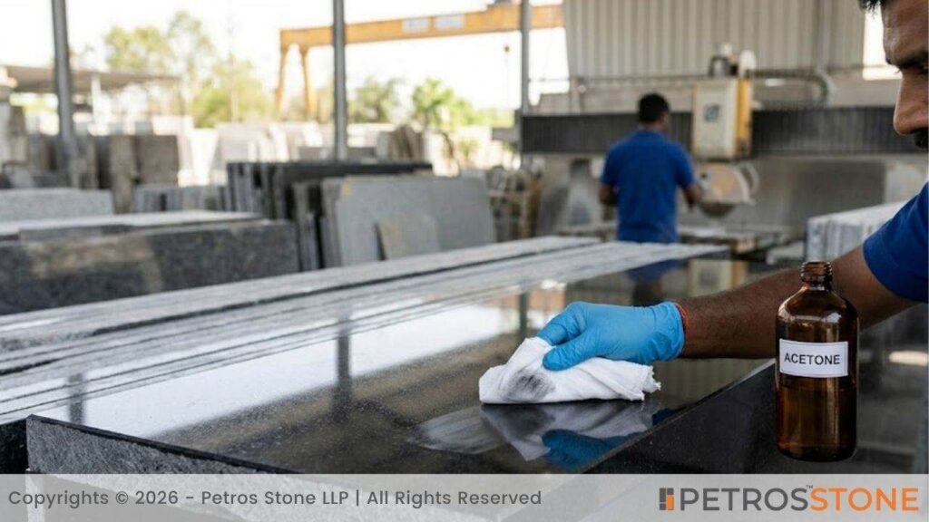 Acetone Test - Black Granite