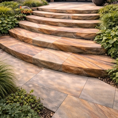 Curved Sandstone  Steps