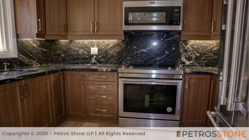 Kitchen Back Splash - Olivia Green Granite